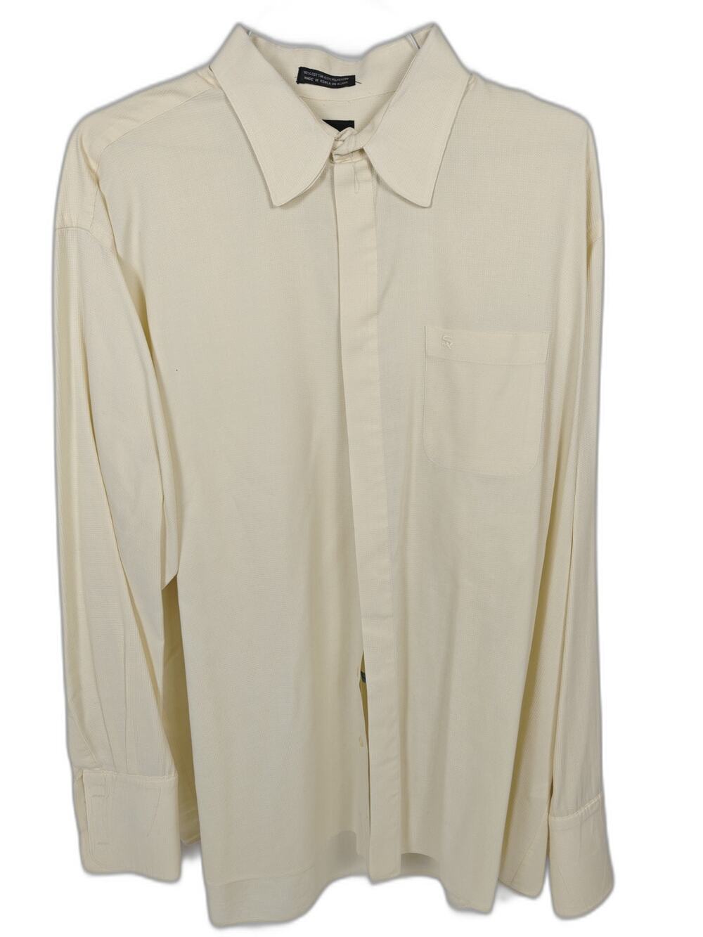 Stacy Adams Men's Ivory French Cuff Shirt 18.5 36/37 Textured Formal Button Up